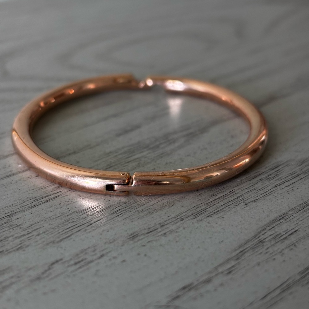 Milor Stainless Steel Rose Tone Bangle - Picture 4 of 8